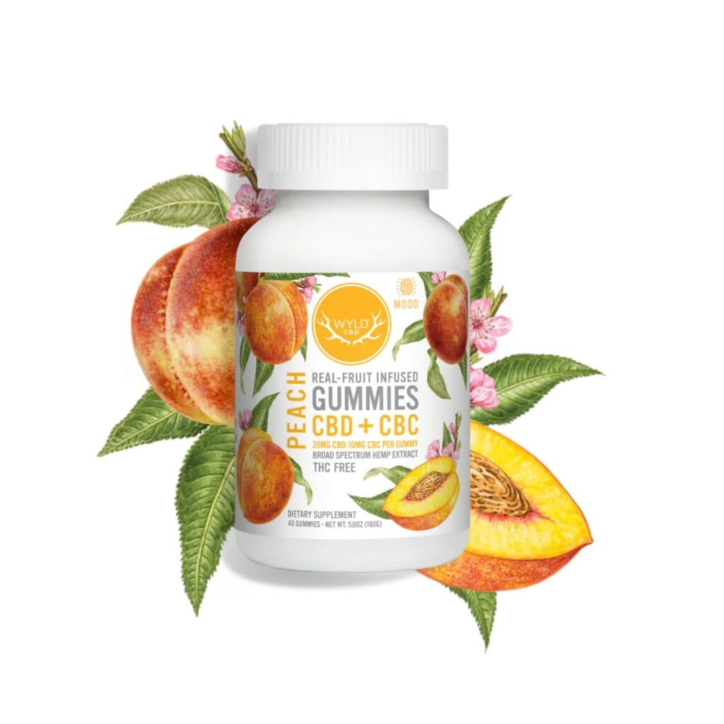 Wyld CBD Peach Gummies (CBD + CBC)